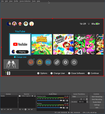 Screenshot of OBS preview