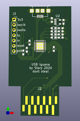 Render of USB Iguana PCB