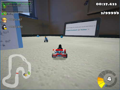 SuperTuxKart with a FPS overlay