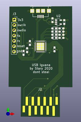 Render of USB Iguana PCB