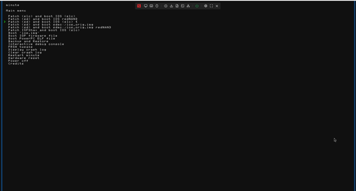 Screenshot of the minute menu
